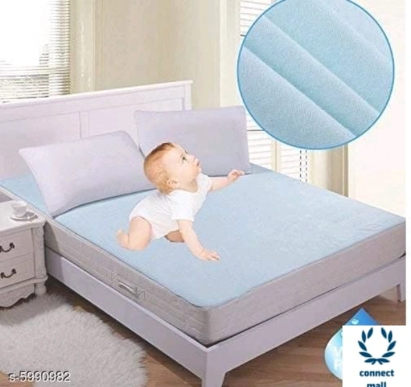 Beautiful Double Bed Mattress Protector - LXB:75inX72 in, Light Blue